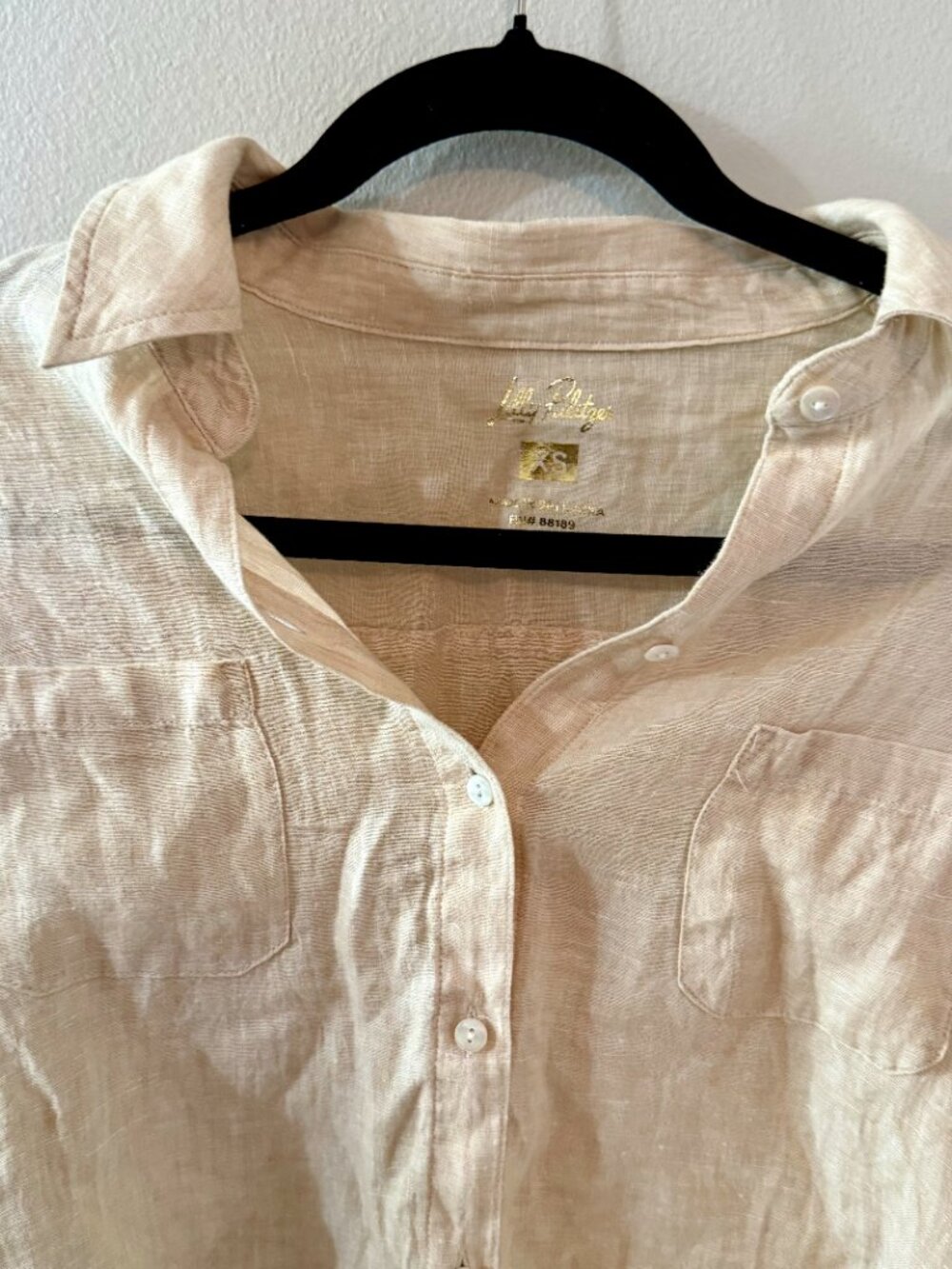 NWT! Lilly Pulitzer Sea View Button Down, Sand Bar X Resort White, Size XS - Picture 7 of 9